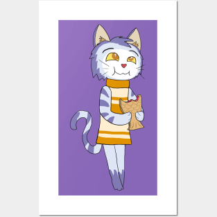 Chibi Cat w/ Taiyaki Cake 3 Posters and Art